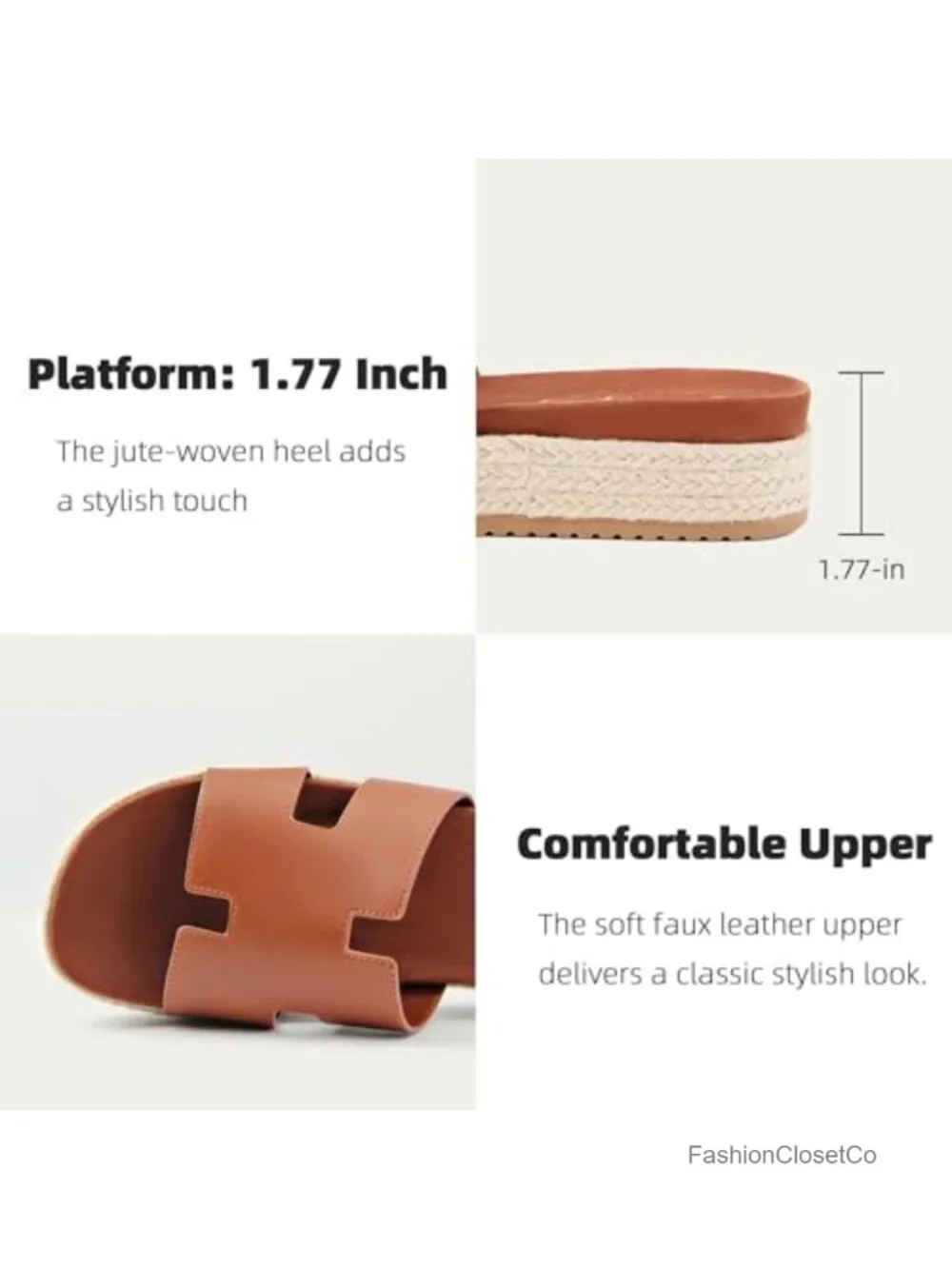 Platform Wedge H-Band Espadrilles Sandals Slip On Beach Vacation Flatform Open